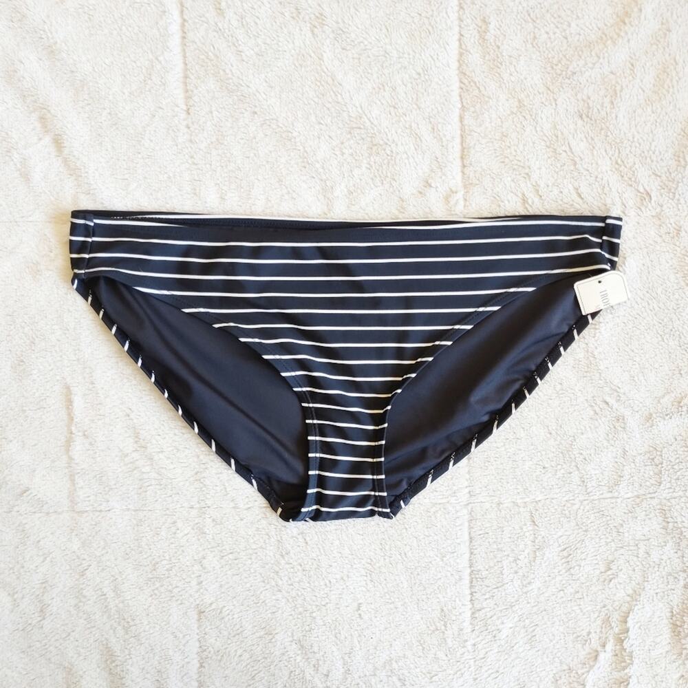 Tropical Escape Striped Medium Coverage Bikini Bottoms